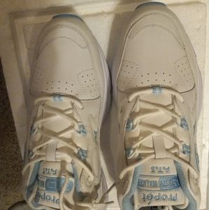Propet Womens Stability Walker W2034 White/light blue Shoes Sz 11